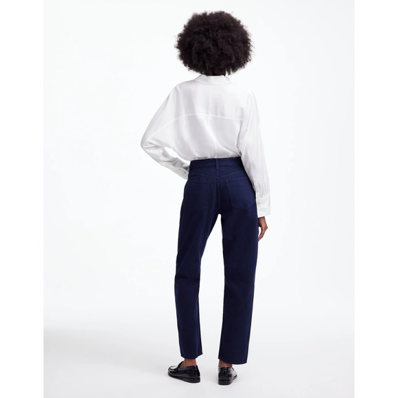 Madewell The Petite Darted Barrel Leg Jean Garment Dyed Juniper Berry US 28P NWT - Picture 4 of 14